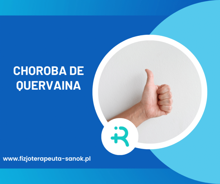 Choroba de Quervaina - kciuk i logo.